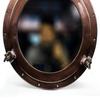 Зеркало-иллюминатор ручной работы, настенное зеркало с морским декором, старинные коричневые круглые декоративные зеркала для ванной комнаты