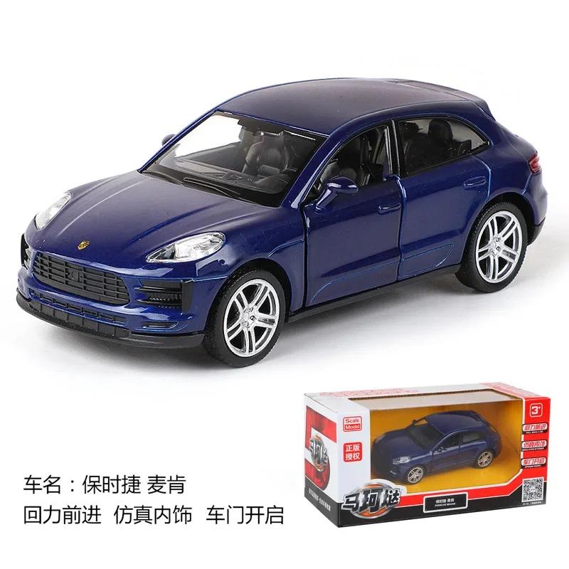 Македа1:36 Porsche MACAN Маленький внедорожник Высокая симуляция Сплав Литой под давлением Модель автомобиля Игрушка С оттягиванием назад Для детей Подарки Коллекция игрушек