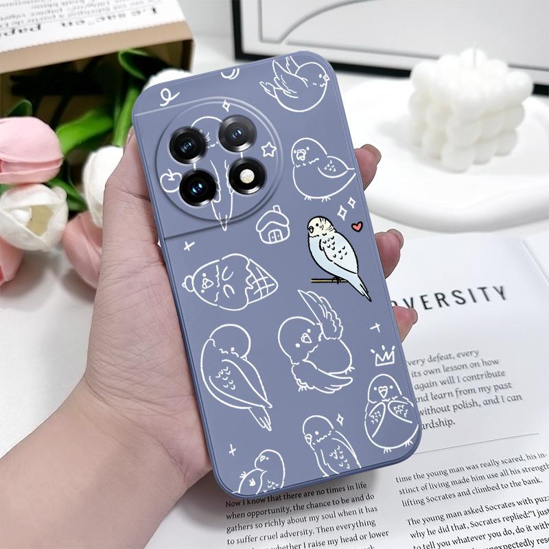 Игривый Попугай Чехол для Телефона Для Oneplus 13 13R 12 12R 11 11R 10 10R 10T 9R 9RT 9 8T 8 7 7T Pro 5G Жидкий Силиконовый Чехол