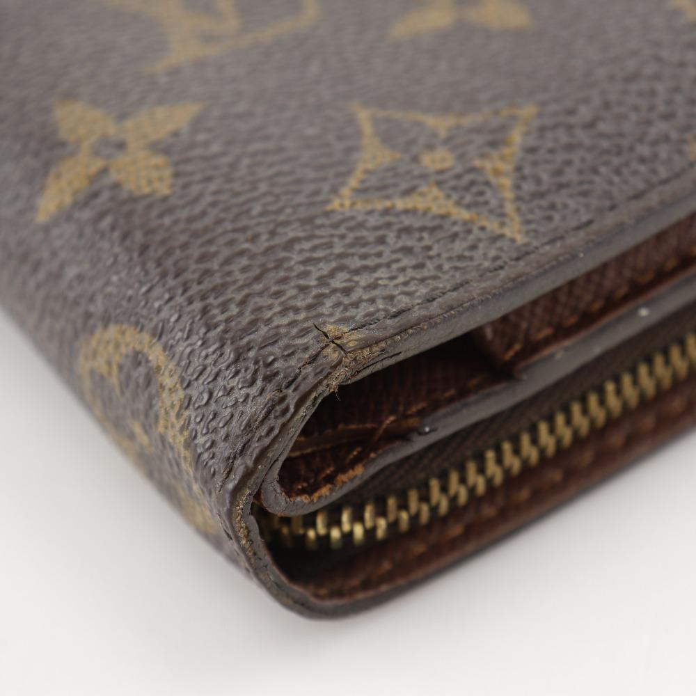 Louis Vuitton Compact Zip Bi-Fold Wallet M61667 Brown Monogram Canvas Unisex Used