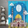 Flat Wind Castle Architectural Shower Curtain, Bathroom Decorative Shower Curtain, Waterproof Shower Curtain with Hooks