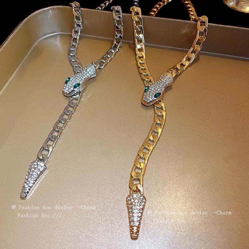 Ожерелье в форме змеи со стразами для женщин, цепочка-чокер, ювелирное изделие, подарок