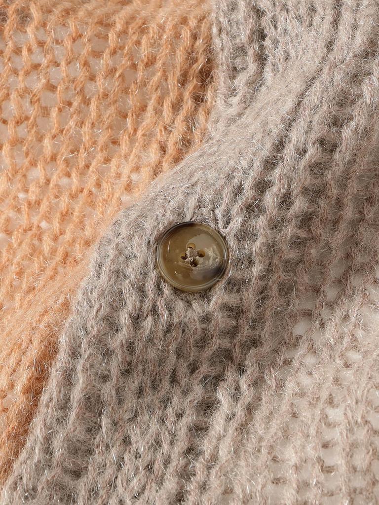 Beams Boy Women's Large Size Knit Mohair Crazy Cardigan, Ivory Free