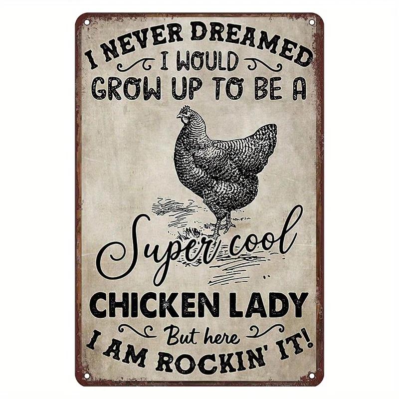 Crazy Chicken Coop Sign Retro Metal Welcome Plaque Funny Farmhouse Perfect For Henhouse Or Kitchen Ideal Farm Gift Wall Decor