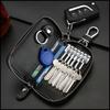 Кошельки для ключей из натуральной кожи, плетение на молнии, стильная сумка для ключей от автомобиля, многофункциональный футляр для карт, мужские и женские держатели для ключей, ключницы