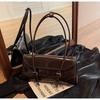 High End Burgundy Oil Wax Leather Underarm Bag Elegant Women's Magnetic Buckle Shoulder Bag Commuter Versatile Ladies Tote Bags