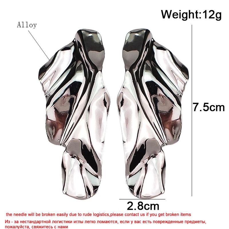 Новые преувеличенные длинные висячие серьги для женщин, большие витые металлические висячие серьги, крутые модные модные европейские украшения для ушей