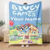 Bluey Customize Your Name Blanket Throw Customizable Blanket Durable Comfort Great for Couch Bed Bedding Picnics Ideal for All Seasons