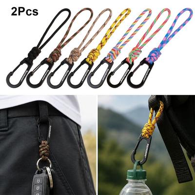 2pcs Multi-functional Carabiner Keychain 20cm Length Anti-loss Hook