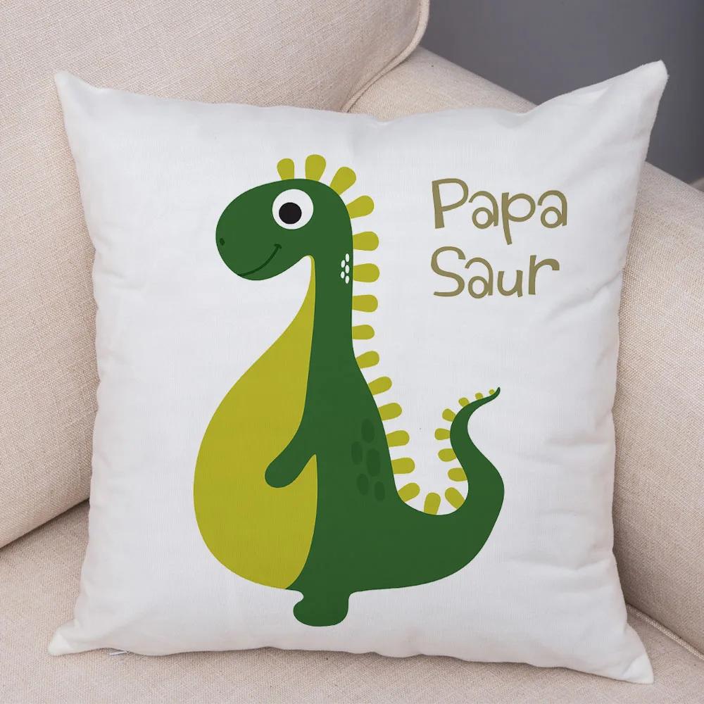 Милая наволочка на подушку с динозавром юрского периода, декоративная мультяшная наволочка с животным, для детской комнаты, дивана