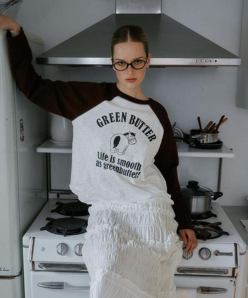 Свободная футболка с рукавом реглан GREENBUTTER (Шоколад)