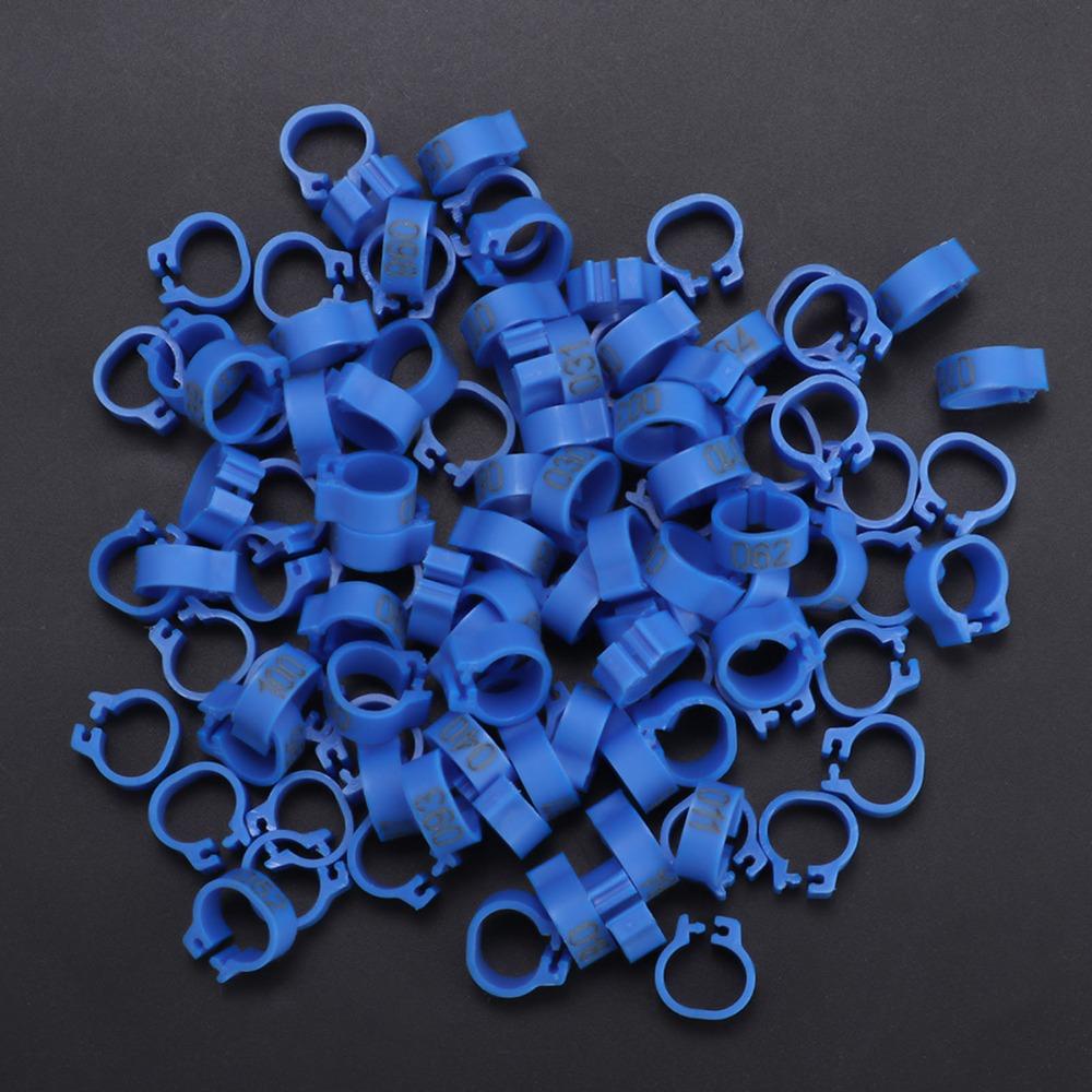 100PCS 001-100 Numbered Plastic Leg Rings 8mm Size Poultry Leg Bands Bird Enthusiasts
