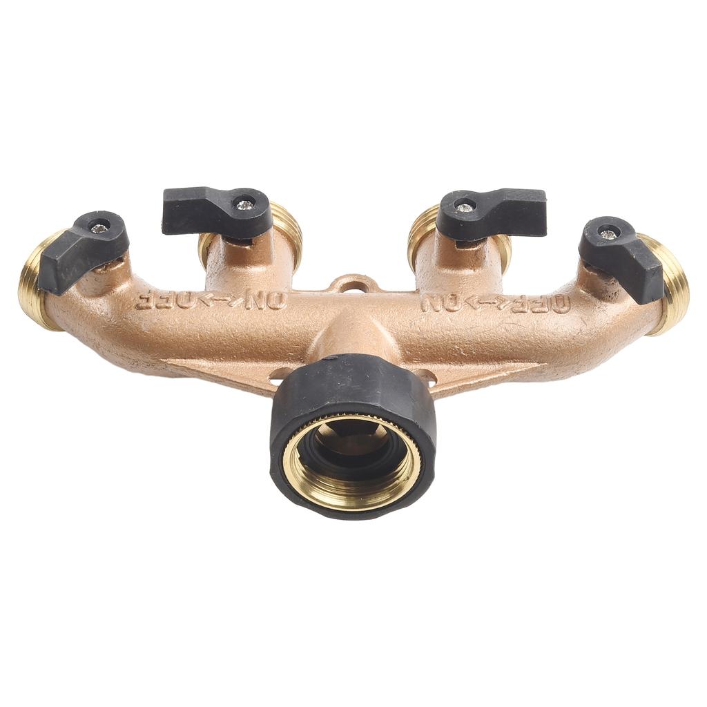 1set Splitter Connector 3/4 Inch 4-way For Garden Hoses