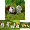 Cute Resin White Rabbit Ornament Enchanting Garden Miniature Decor Piece
