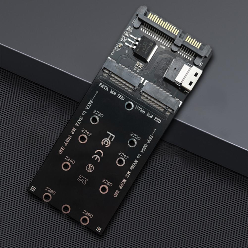 Адаптер M.2 на SATA SFF-8654 на M2 NVME SSD 22-контактный SATA на M2 Карта расширения Конвертер Плата-райзер Подходит для материнской платы