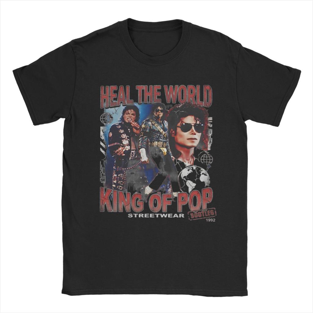 Unisex Unisexs Heal The World T Shirts Mj 100 Cotton Clothes Novelty Short Sleeve Crewneck Tees Big Size Tshirts