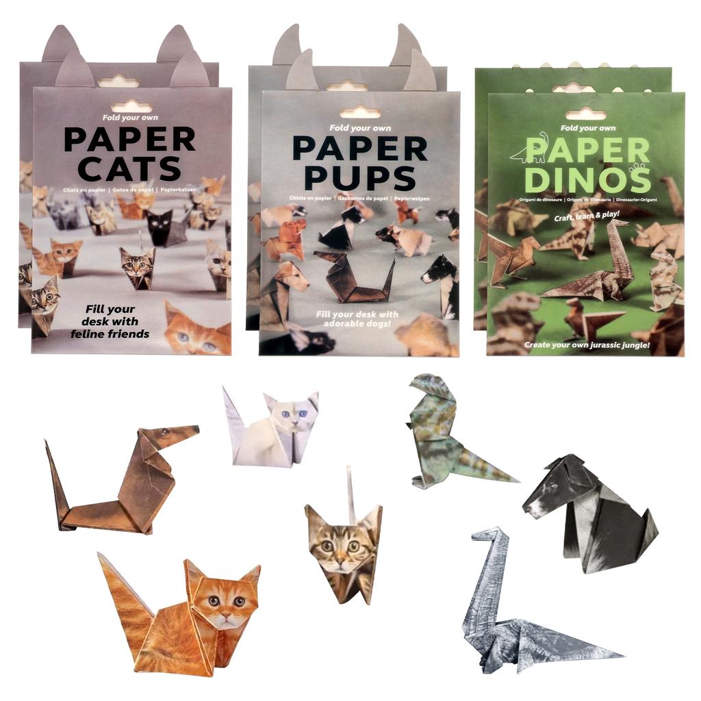 Набор Оригами Кошки Милая Собака Динозавр Ручная Работа Крафт Набор Складной Бумаги 3D Узор Животных DIY Крафт Бумага Для Дома Офиса Декор Стола