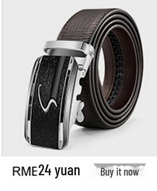 Men's Genuine Leather Crocodile Pattern Automatic Buckle Belt