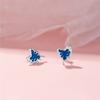 Lava Love Stud Earrings Women's Simple Niche Design Sense Temperament Sweet Cool Liquid Blue Heart Earrings