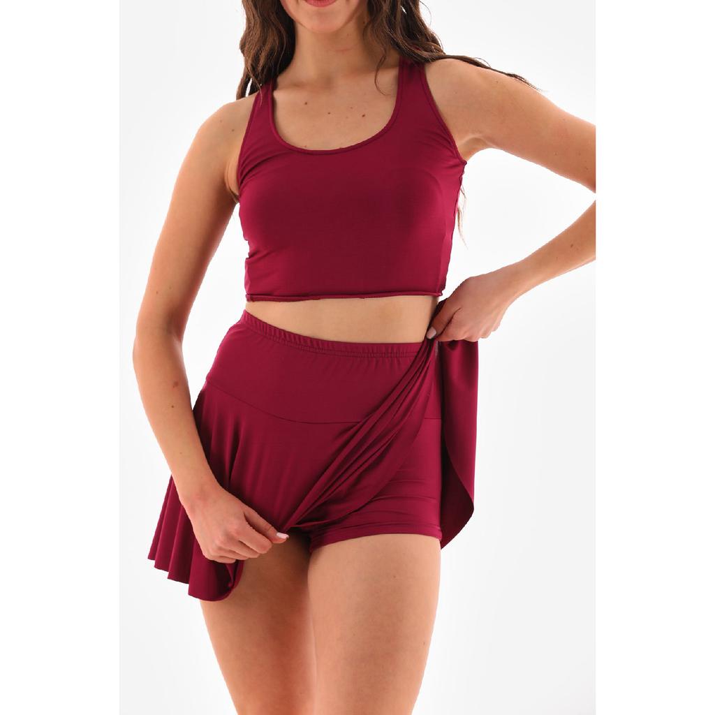 Crop Swimsuit With Shorts And Skirt