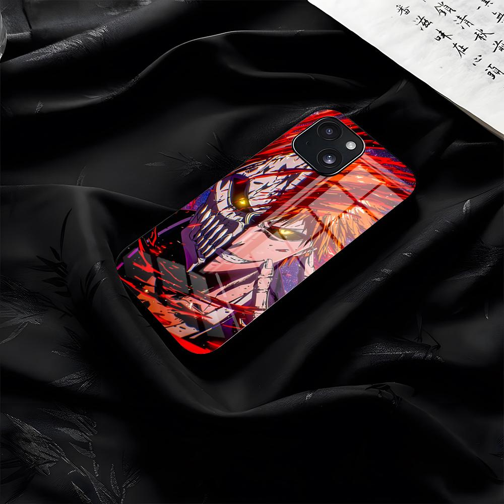 Чехол для телефона B-Bleach для iPhone 17 Pro Max 16 15 14 Pro Max 13 11 Plus Стеклянная крышка