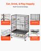 VEVOR Bird Cage, 800 x 520 x 1320mm, Flat Top, Wrought Iron Bird Flight Cage with Perches, Slide-Out Tray and Plastic Feeders, Casters, for Parrot
