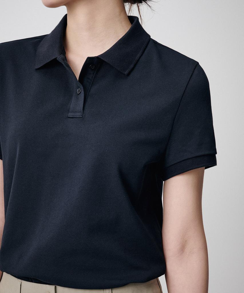 MUSINSA STANDARD WOMAN Women'S Pique Polo Shirt [Navy]