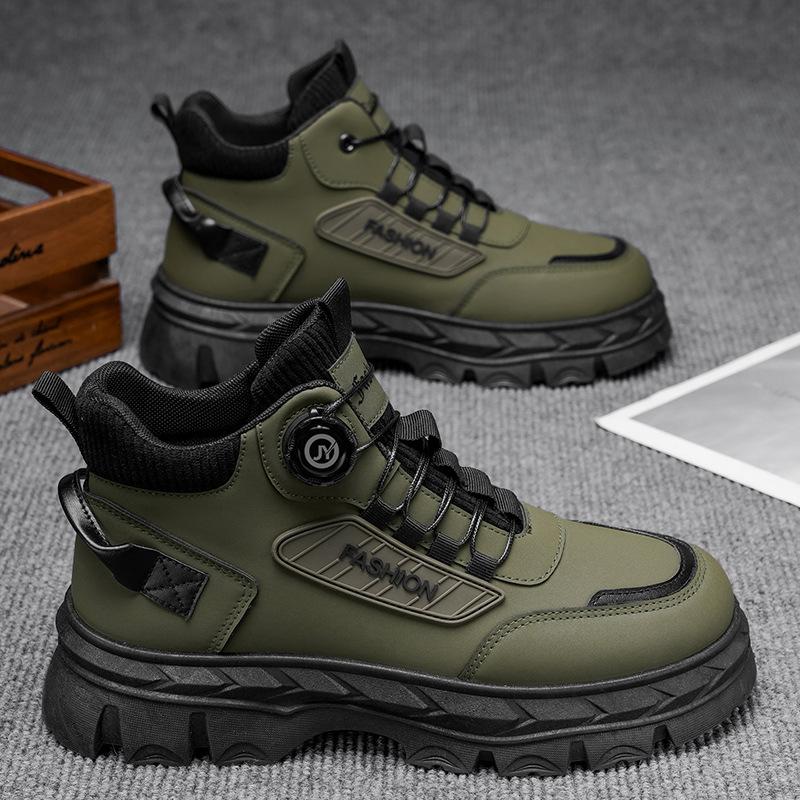 Labor Insurance Men's Shoes Autumn New High-top Tooling Shoes Men's Retro Short Boots Platform Martin Boots Men's Trend