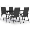 VidaXL 5-piece Garden Dining Set Black Wicker, Outdoor Dining Set, Table and Chair of 3156516