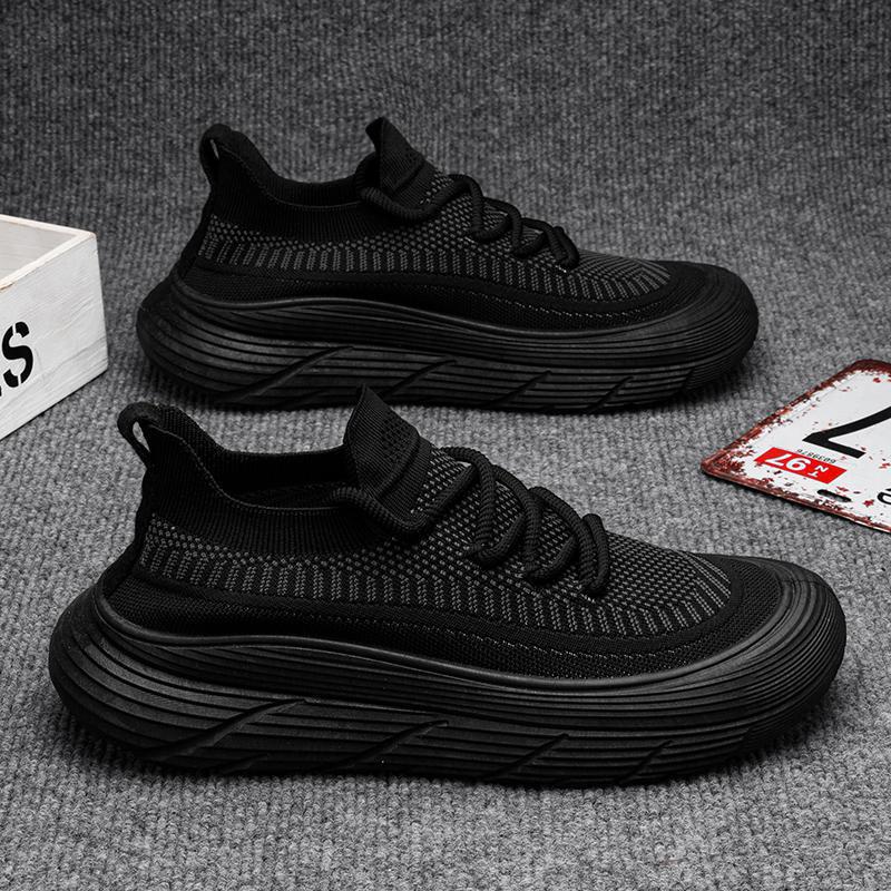 Мужские летние сетчатые туфли с плетеным ворсом универсальные спортивные туфли с одной педалью дышащие повседневные туфли на платформе с плетеным ворсом высокие туфли