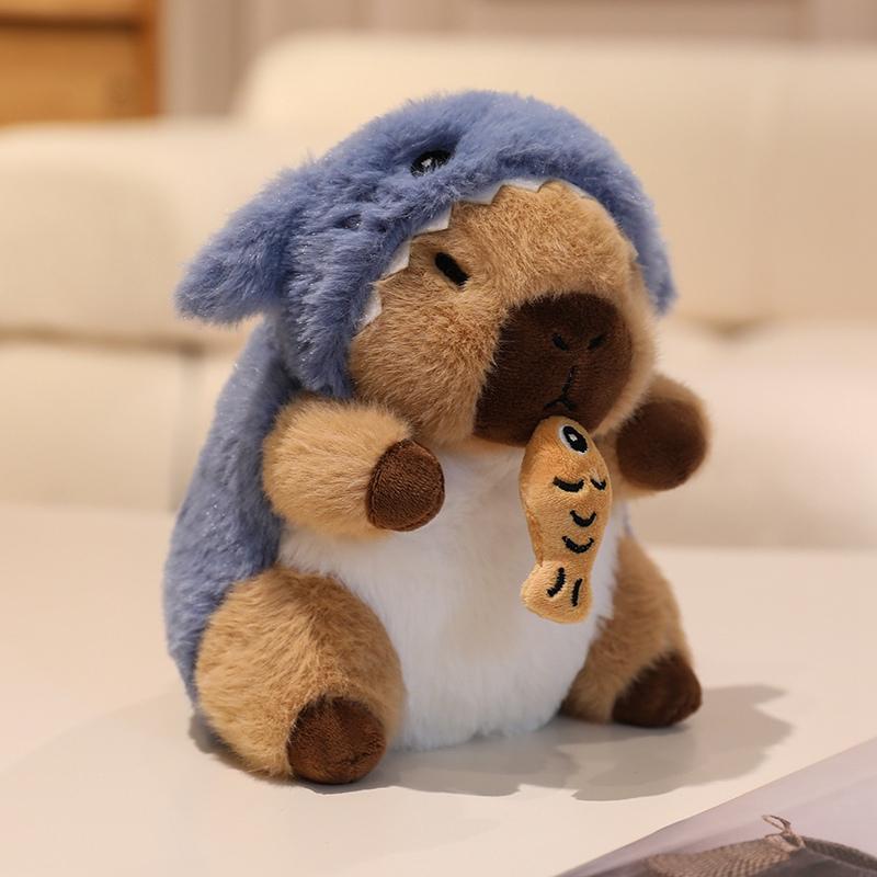 Cute Capybara Cosplay Bee,Dinosaur,Pig,Rabbit,Shark,Cockroach Doll 20cm Capybara Plush Toy Nose Pull Line Doll Kid Birthday Gift