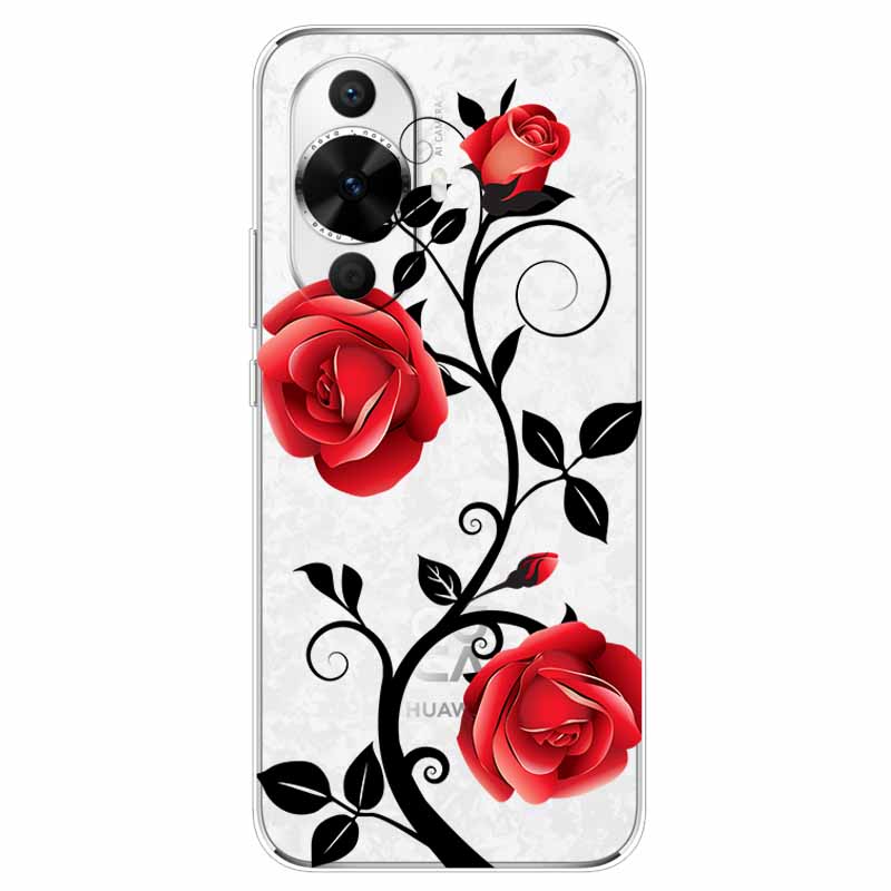 Чехол для Huawei Nova 12s Цветы Прозрачный ТПУ Силикон Funda Capa для Huawei nova 12s Мягкие Чехлы Nova12S 12 s Прозрачный Coque сумка