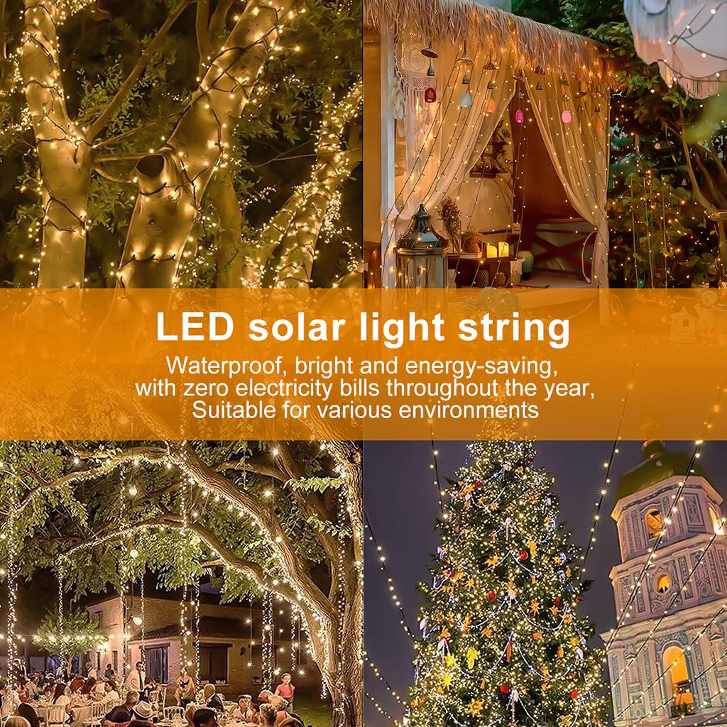 105Ft LED Solar Lights, 300Leds, 8Modes Outdoor Waterproof Fairy Garland Lights, Christmas Party Garden Wedding Birthday Decor