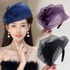 Retro Hairband Women Wedding Headpiece Beads Mesh Decor Heightened Hair Hoop French Style Prom Headband