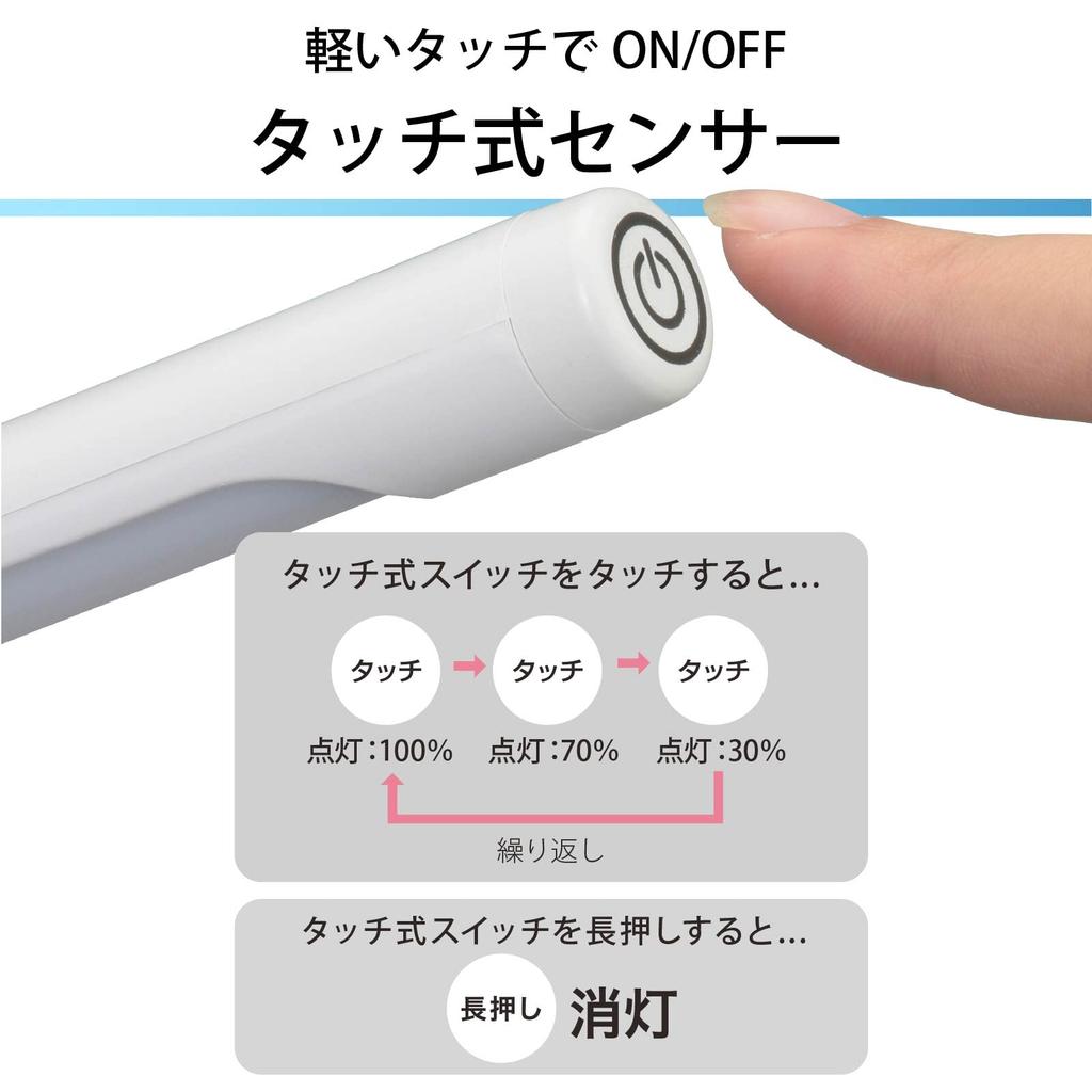 OHM Electric LED Clamp Light, 3-Level Dimming, White, Desk Stand, Desk Lamp, Brightness Adjustment, OAL-LD42AG-W (Product Code: 06-3688)