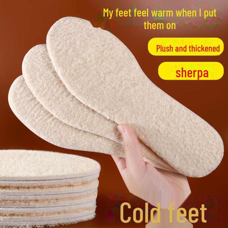 Зимние шерстяные бархатные стельки: Износостойкий, впитывающий пот, влагонепроницаемый и удобный. Можно обрезать по размеру.