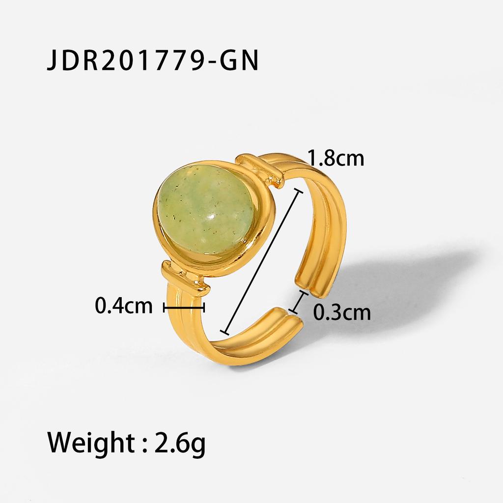 Европейский и американский INS интернет-знаменитость то же кольцо 18K золото овальный тигровый глаз/зеленый/фиолетовый полудрагоценный камень открытое кольцо
