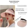 Sun Protection Hat for Women, Foldable Sunshade, Summer Outdoor Travel, Beach Fashion, Anti-ultraviolet Empty Top Hat