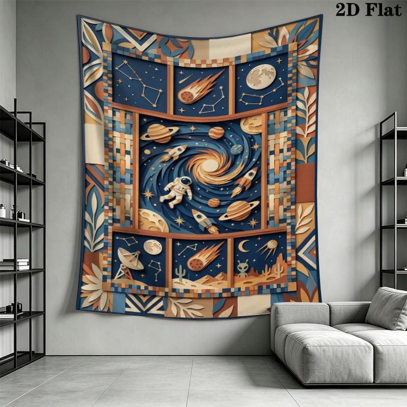 Space Wall Tapestry Aesthetic Wall Hanging Printed Fabric Blanket Decorative Tapestries for Bedroom Living Room Home Decor