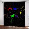 2pcs Cool Lightning Gamepad 3D Printed Thin Curtains for Boys Bedroom Living Room Curtains Perfect For Gaming And Home Decor