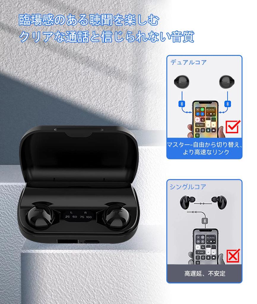 Day and Night Stealth Bluetooth Wireless Earphones for Small Bluetooth Sleeping Noise Long Wireless LED Day and Night No Pain When Tossing and