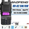 Радиостанция Baofeng UV-82 5 Вт/8 Вт, 2800 мАч, зарядка Type-C, двойная PTT, двухдиапазонная, дальняя связь, высокая емкость, для охоты, двусторонние радиостанции