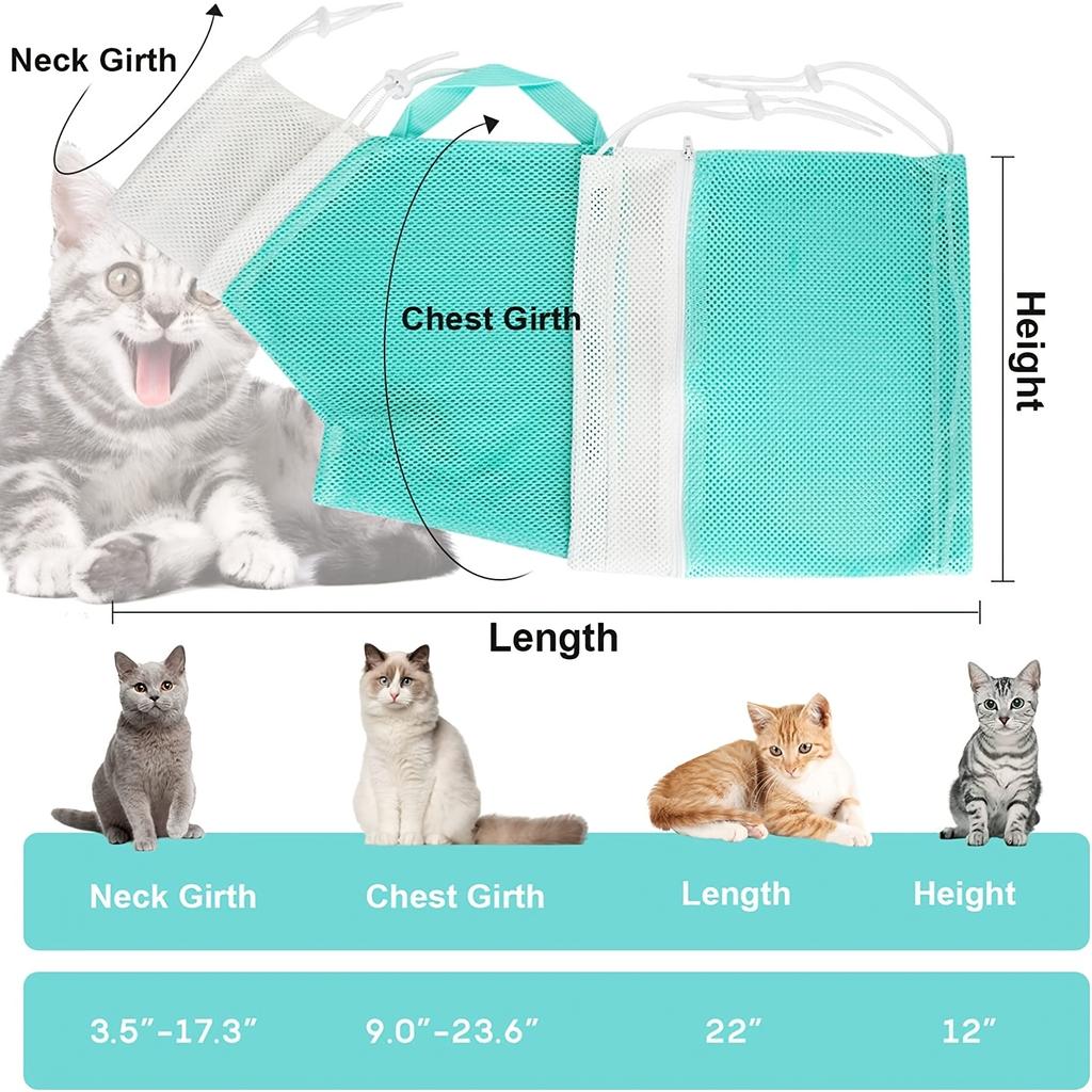Регулируемая сумка для мытья кошек для купания без стресса - сумка-ограничитель для ухода за шерстью с защитой от царапин
