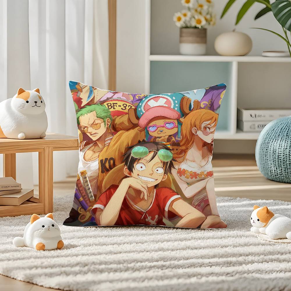 One Piece Crocodile Warlord Anime Plush Pillow Cover Soft Short Plush Cushion Cover For Sofa Bedroom Home Decor Gift Decoration