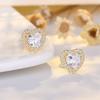 High-end S Pure Needle Earrings Micro-inlaid Zircon Fashionable Love Earrings Small Fresh Women's Earrings