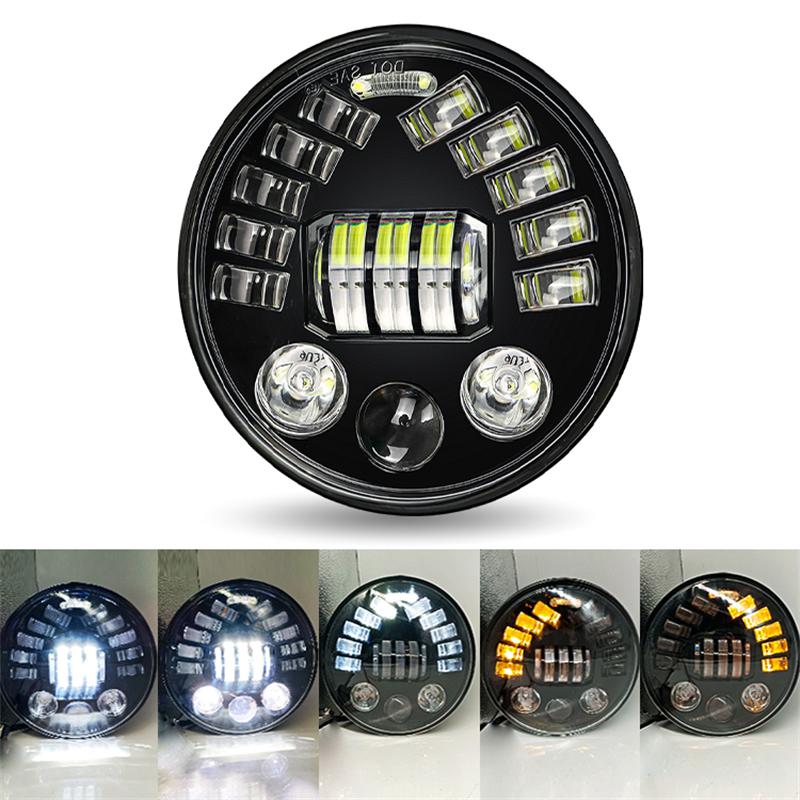 7 Inch Motorcycle LED Headlight for Motorcycle JEEP Wrangler JK Harley Touring Road King Yamaha 7Inch Round LED Headlight