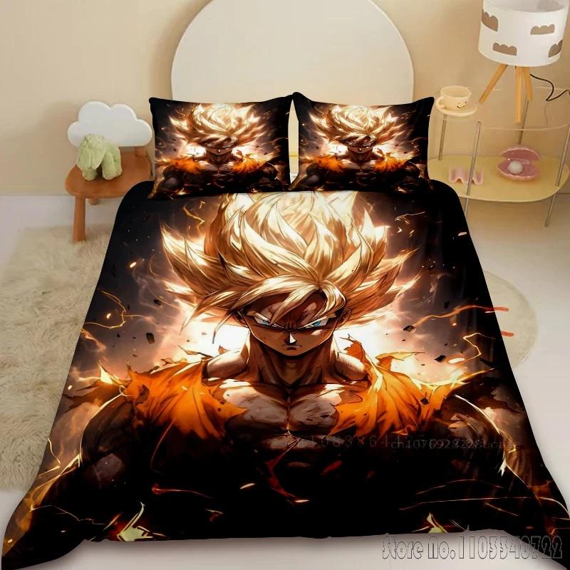Аниме Популярный Dragon Ball Goku Детский Комплект Постельного Белья Детские Пододеяльники Комплекты Постельное Белье Двуспальный Односпальный King Детский Взрослый Подарок