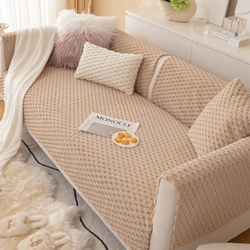 Простая современная плюшевая подушка для дивана, украшение для гостиной, нескользящее толстое полотенце для спинки, мягкое, удобное, все включено, стирается в стиральной машине, чехол для дивана