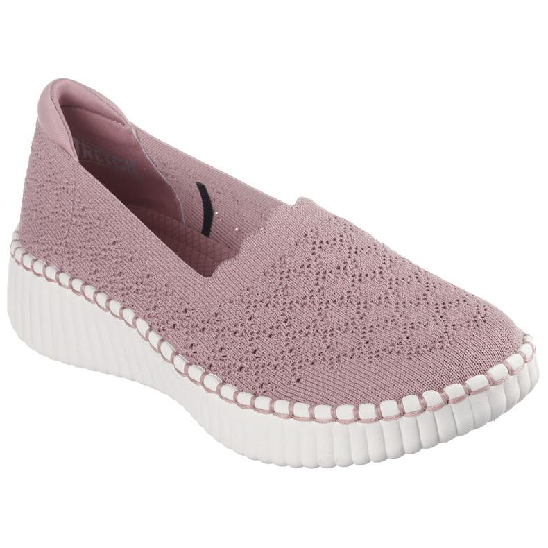 Skechers Активные удобные легко надеваемые низкие повседневные кроссовки для женщин Розово-красные 100636-ROS