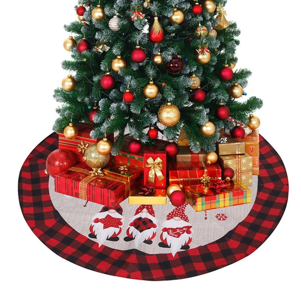 New Year Cloth/Linen Xmas Layout Floor Mat Cover Xmas Decor Christmas Carpet Xmas Tree Skirt